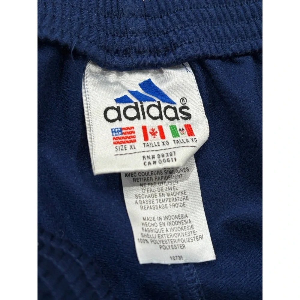 Vintage Adidas Wide Leg Baggy Striped Track Pants Warmup Navy‎ Blue 34x31 XL
